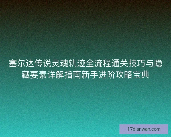 塞尔达传说灵魂轨迹全流程通关技巧与隐藏要素详解指南新手进阶攻略宝典