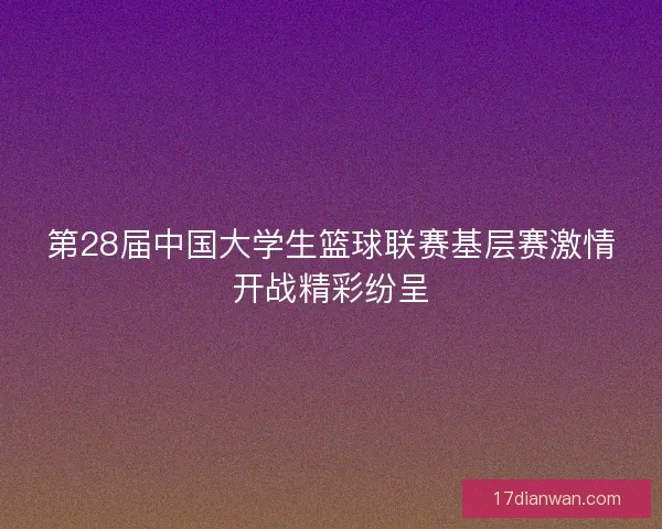 第28届中国大学生篮球联赛基层赛激情开战精彩纷呈